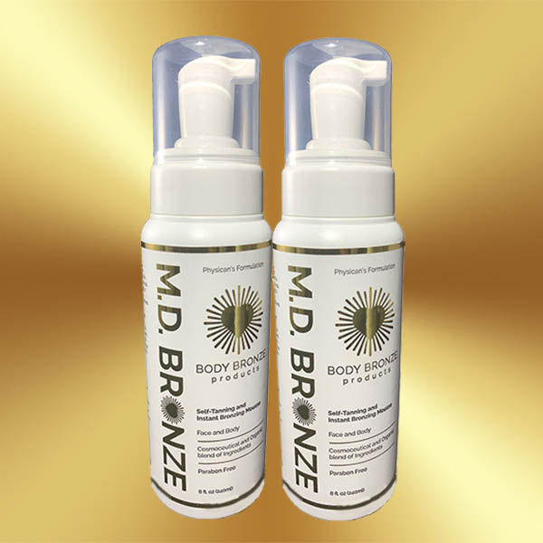 2 Pack - M.D. BRONZE - 8oz Self-Tanner & Instant Bronzing Mousse